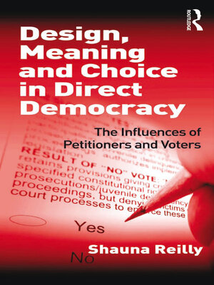 cover image of Design, Meaning and Choice in Direct Democracy